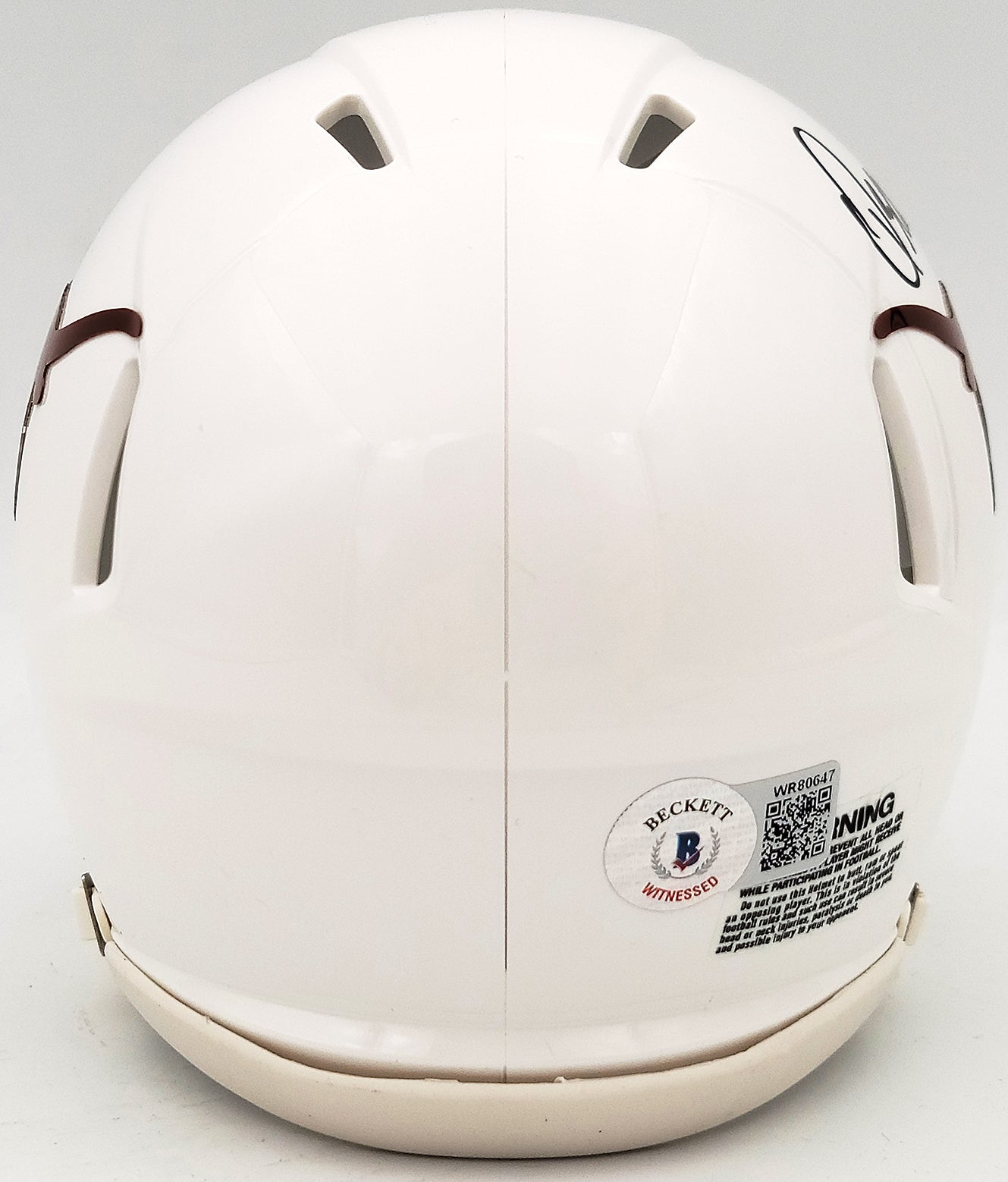 Quinn Ewers Autographed Texas Longhorns White Speed Mini Helmet Beckett BAS QR Stock #202908
