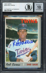 Rod Carew Autographed 1970 Topps Card #290 Minnesota Twins Auto Grade Gem Mint 10 Beckett BAS #12751465