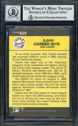 Rod Carew Autographed 1986 Fleer Card #629 California Angels Auto Grade Gem Mint 10 Beckett BAS #12751599