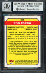 Rod Carew Autographed 2001 Topps American Pie Card #DL5 Minnesota Twins Auto Grade Gem Mint 10 Beckett BAS #12751689