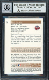 Rod Carew Autographed 2003 Topps Gallery Card #72 Minnesota Twins Auto Grade Gem Mint 10 Beckett BAS Stock #192719