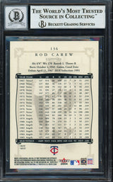 Rod Carew Autographed 2004 Fleer Greats of the Game Card #136 Minnesota Twins Auto Grade Gem Mint 10 Beckett BAS #12751742