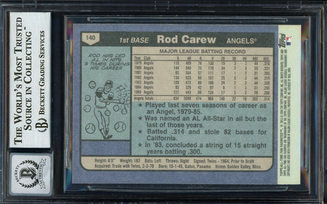 Rod Carew Autographed 2004 Topps All Time Fan Favorites Card #140 California Angels Auto Grade Gem Mint 10 Beckett BAS Stock #192728