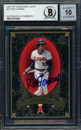 Rod Carew Autographed 2007 SP Legendary Cuts Card #15 California Angels Auto Grade Gem Mint 10 Beckett BAS Stock #192755