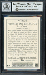 Rod Carew Autographed 2010 Topps Turkey Red Card #TR134 Minnesota Twins Auto Grade Gem Mint 10 Beckett BAS Stock #192763