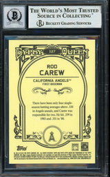 Rod Carew Autographed 2013 Topps Gypsy Queen Card #127 California Angels Auto Grade Gem Mint 10 Beckett BAS Stock #192787