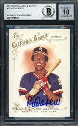 Rod Carew Autographed 2014 Topps Allen & Ginter Card #75 California Angels Auto Grade Gem Mint 10 Beckett BAS Stock #192788