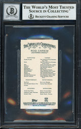 Rod Carew Autographed 2020 Topps Allen & Ginter Mini Card #10 California Angels Auto Grade Gem Mint 10 Beckett BAS #12752109