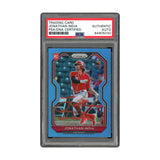 Jonathan India Autographed 2021 Panini Blue Prizm Authentic Auto - PSA