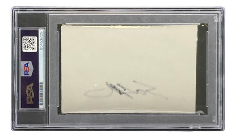 The 50 Cent Signed Slabbed Cut Signature PSA by Sports Integrity features his black ink autograph on a plain white background, encased in a PSA holder with visible label, barcode, and QR code on the left.