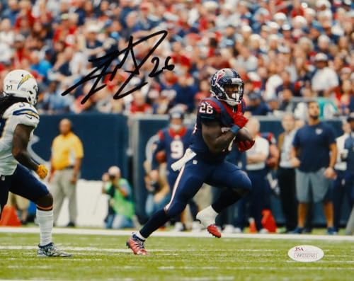 Lamar Miller Autographed *Black Texans 8x10 Against Chargers Photo- JSA W Auth