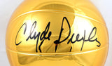 Clyde Drexler Houston Rockets Autographed 12'' Mini NBA Trophy- Beckett W Holo