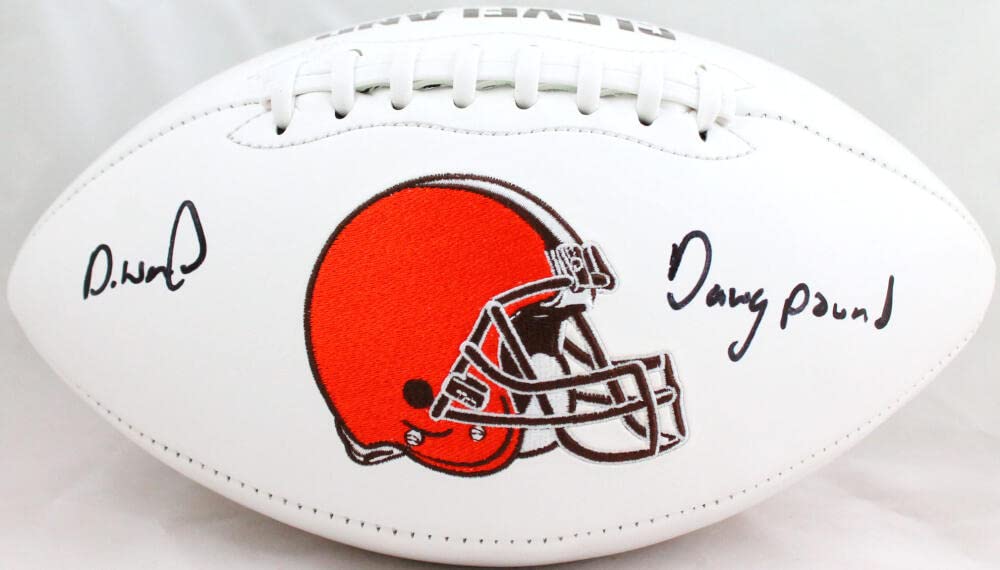 Denzel Ward Autographed Cleveland Browns Logo Football w/Insc.-Beckett W Holo