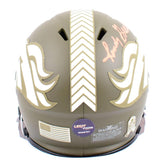 Randy Gradishar Autographed Broncos Salute to Service Speed Mini Helmet- Prova