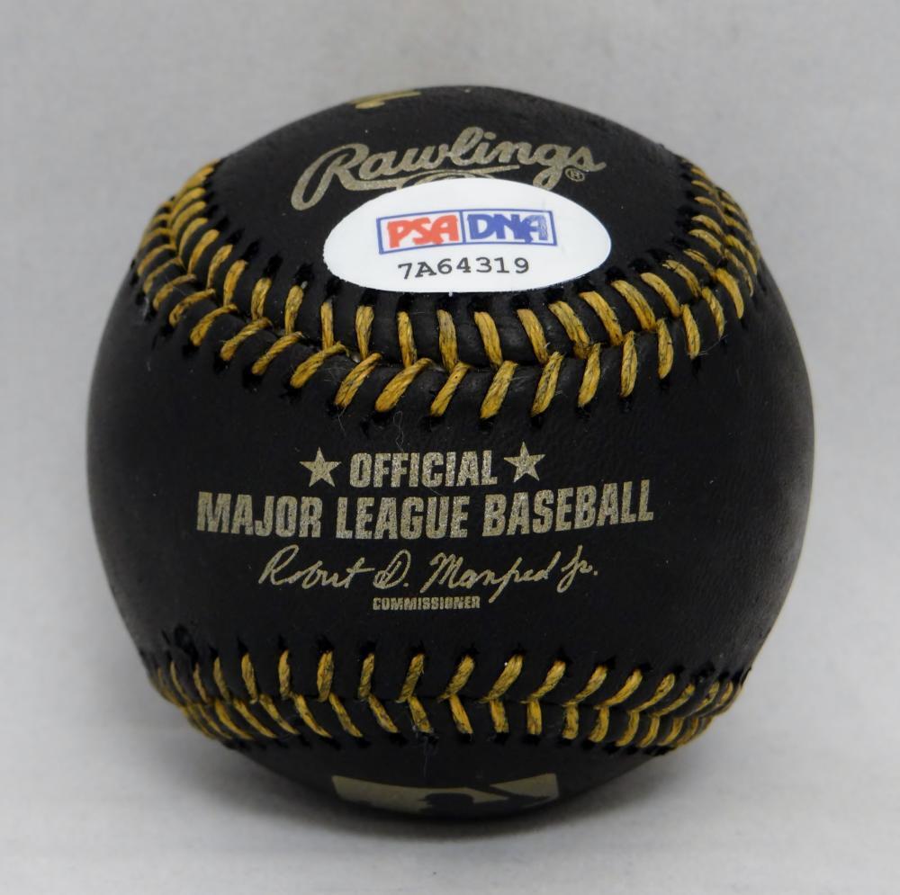 Mike Piazza Autographed Rawlings OML Black Baseball W/ HOF- PSA/DNA Auth
