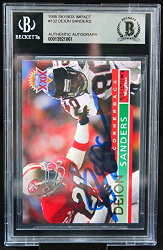1995 Skybox Impact #132 Deion Sanders Auto 49ers BGS Autograph 10