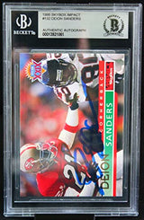 1995 Skybox Impact #132 Deion Sanders Auto 49ers BGS Autograph 10
