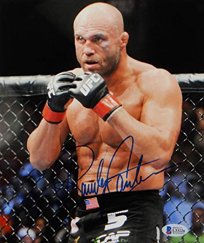 Randy Couture Autographed MMA 8x10 Photo In Ring- Beckett Auth *Blue