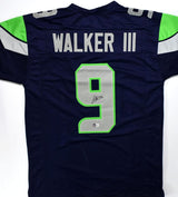 Kenneth Walker III Autographed Blue Pro Style Jersey-Beckett W Hologram *Black