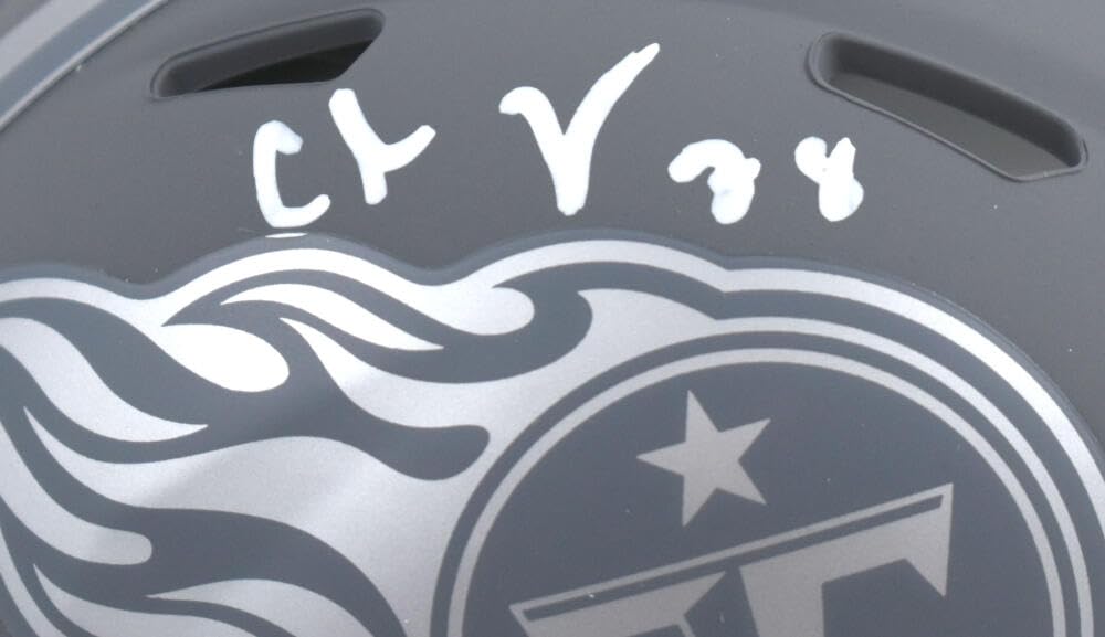 Chris Johnson Signed Tennessee Titans Slate Speed Mini Helmet - Beckett W Holo