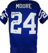 Lenny Moore Autographed Blue Pro Style Jersey w/HOF-Beckett W Hologram *Black