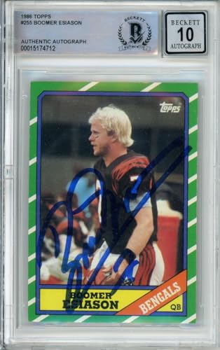 1986 Topps #255 Boomer Esiason RC Cincinnati Bengals BGS Autograph 10