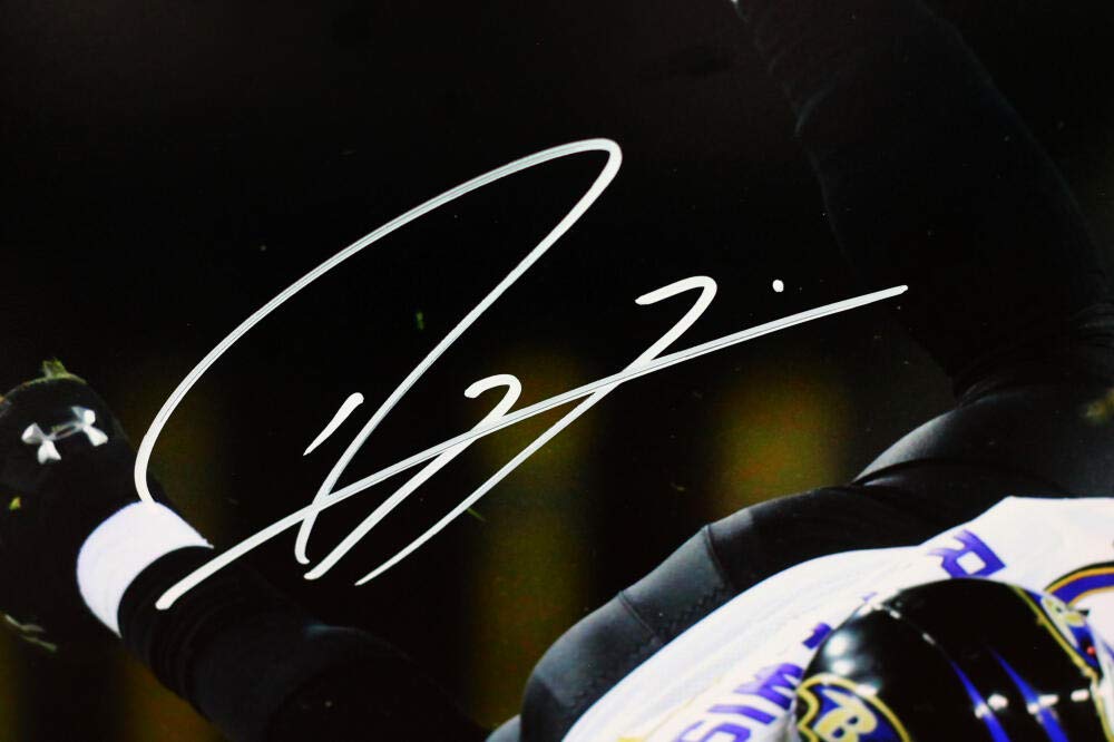 Ray Lewis Signed Ravens 16x20 HM Tackle Vs Packers Photo - Beckett W Auth *White