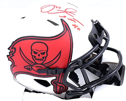 Mike Alstott Autographed Buccaneers Lunar Speed Mini Helmet *top- Beckett W Holo