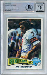 1975 Topps #416 Joe Theismann RC Washington BGS Autograph 10
