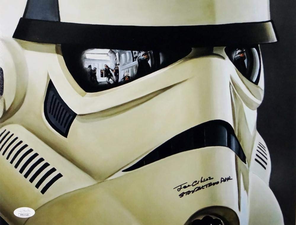 Joe Gibson Autographed 11x14 Mask Close Up Photo w/ Stormtrooper-JSA Auth *Black