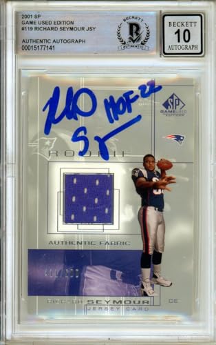2001 Upper Deck SP Game Used Edition #119 Richard Seymour RC BGS Autograph 10