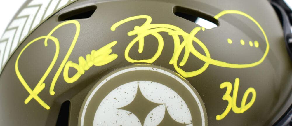 Jerome Bettis Signed Steelers Salute to Service Speed Mini Helmet-Beckett W Holo