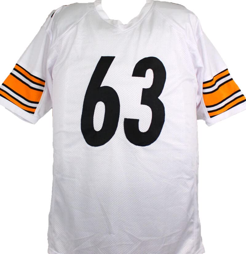 Dermontti Dawson Autographed White Pro Style Jersey w/ HOF- Prova *Silver