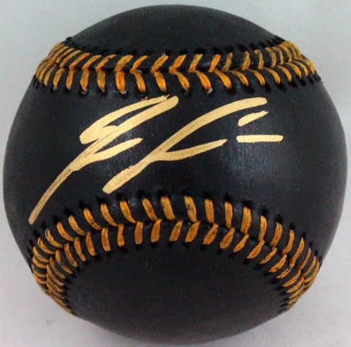 Ronald Acuna Autographed Black Rawlings OML Baseball- Beckett W *Gold