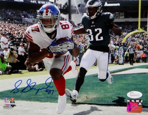 Sterling Shepard Signed NY Giants 8x10 TD vs Eagles PF Photo- JSA W Auth *Blue