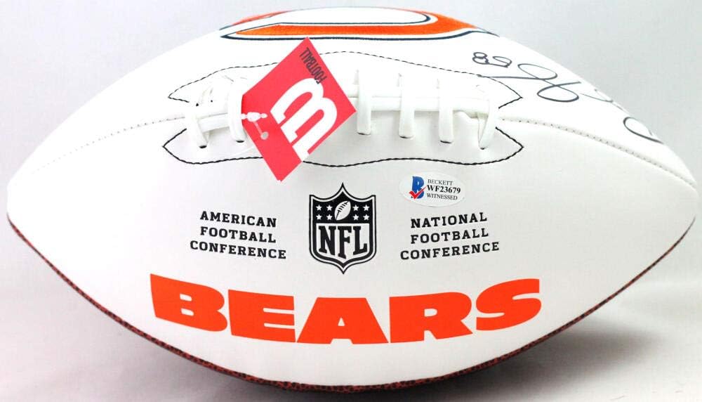 Roquan Smith Autographed Chicago Bears Wilson Logo Football- Beckett Witness