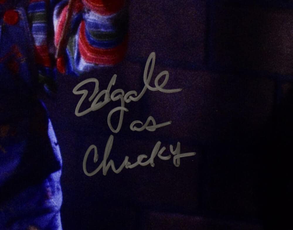 Ed Gale Autographed 16x20 Chucky Close Up Photo -Beckett W Hologram *Silver