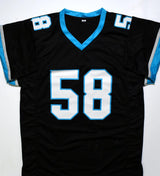 Thomas Davis Autographed Black Pro Style Jersey- Prova *Black