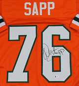 Warren Sapp Autographed Orange College Style Jersey - Beckett W Auth *6