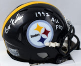 Barry Foster Signed Pittsburgh Steelers Speed Mini Helmet w/92 All Pro-Prova