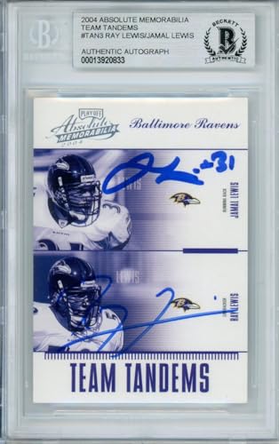 2004 Absolute Memorabilia Team Tandems #TAN3 Ray Lewis / Jamal Lewis Ravens BGS Autograph 10