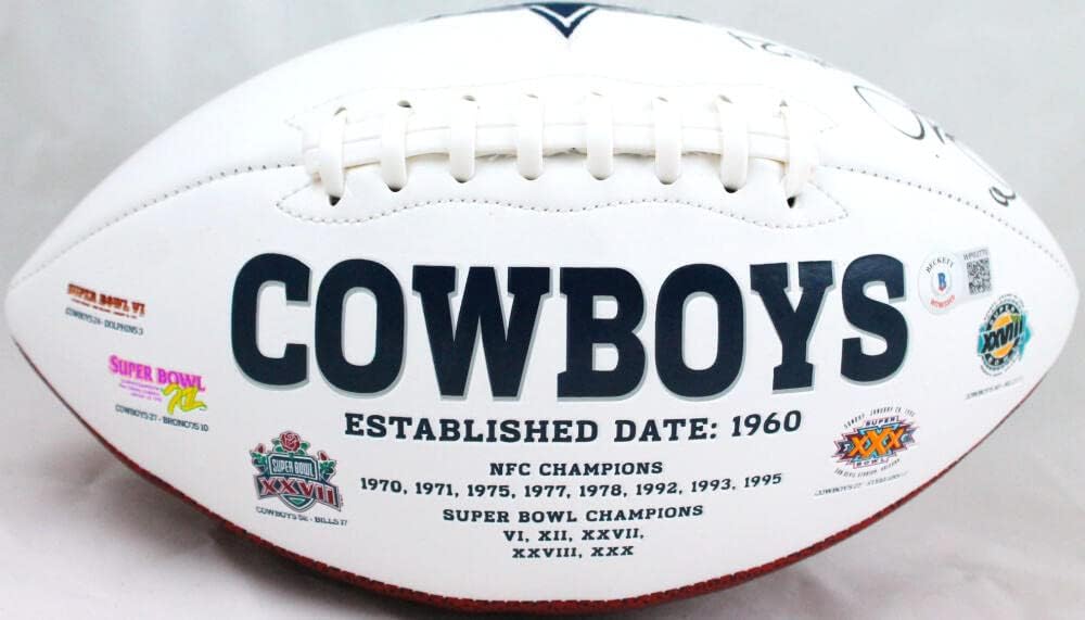 Ezekiel Elliott Autographed Dallas Cowboys Logo Football- Beckett W Hologram