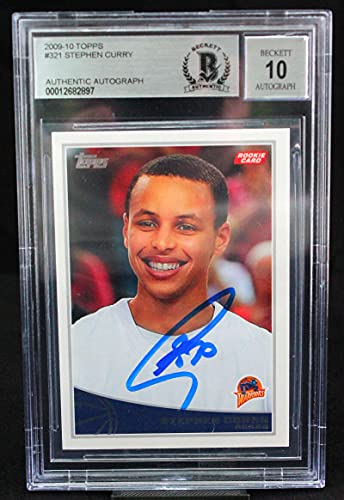 2009 Topps #321 Stephen Curry Golden State Warriors BGS Autograph 10
