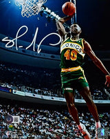 Shawn Kemp Autographed Seattle Supersonics 8x10 Dunking Photo- Beckett W Holo