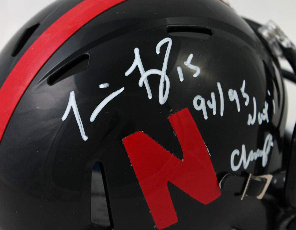 Tommie Frazier Autographed Nebraska Speed Mini Helmet w/ Insc - Beckett W Auth