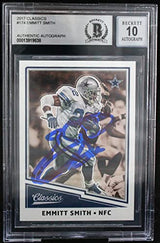 2017 Classics #174 Emmitt Smith Dallas Cowboys BGS Autograph 10