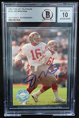 1991 Pro Set Platinum #139 Joe Montana Auto San Francisco 49ers BGS Autograph 10