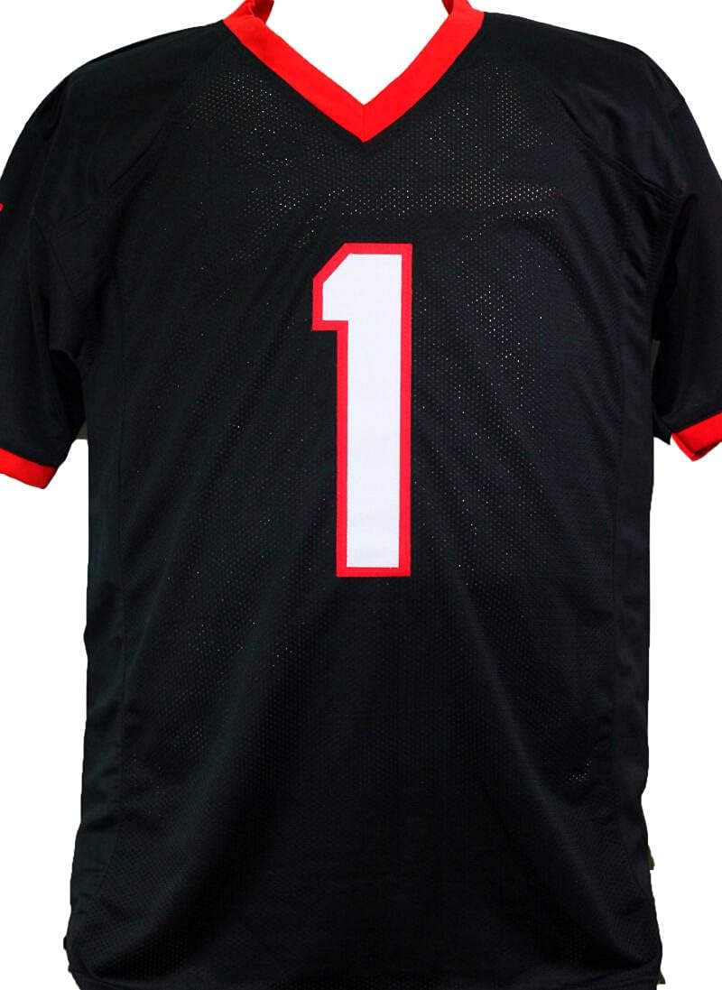 Sony Michel Autographed Black College Style Jersey - Beckett W *Black