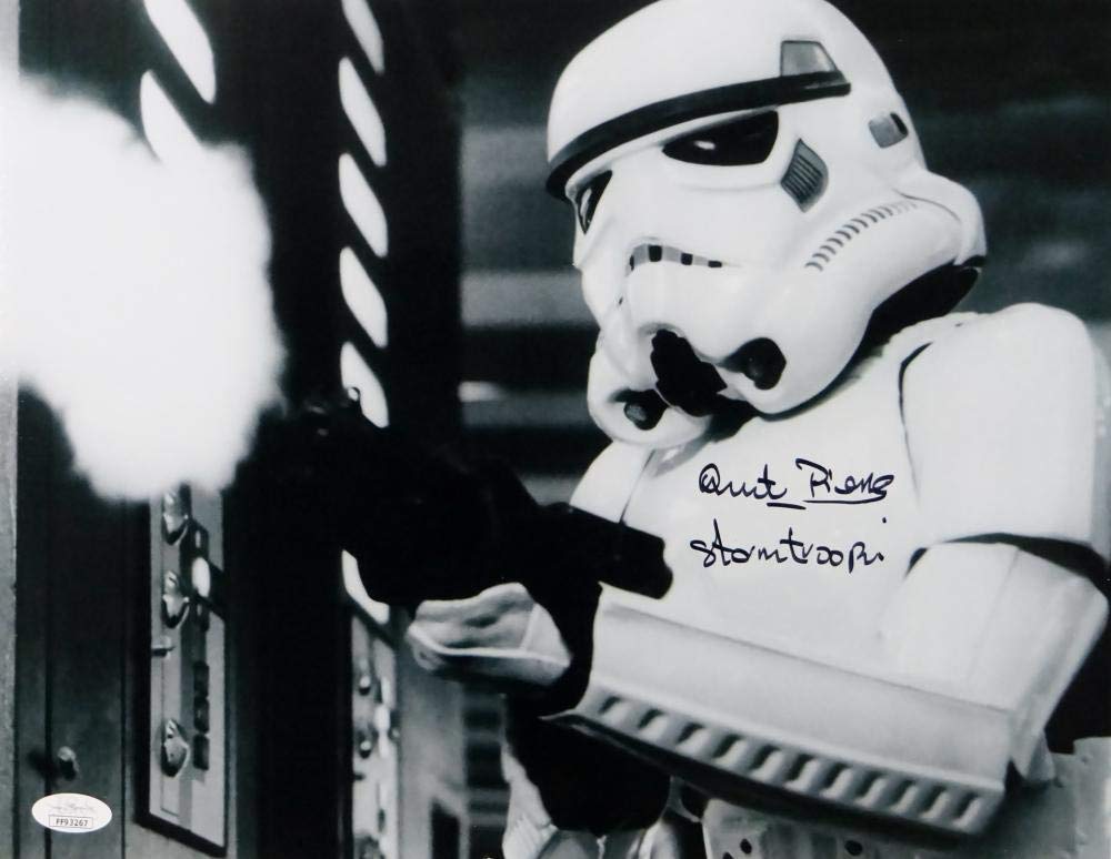 Quentin Pierre Autographed 11x14 Firing Gun Photo w/ Stormtrooper - JSA Auth *Blk