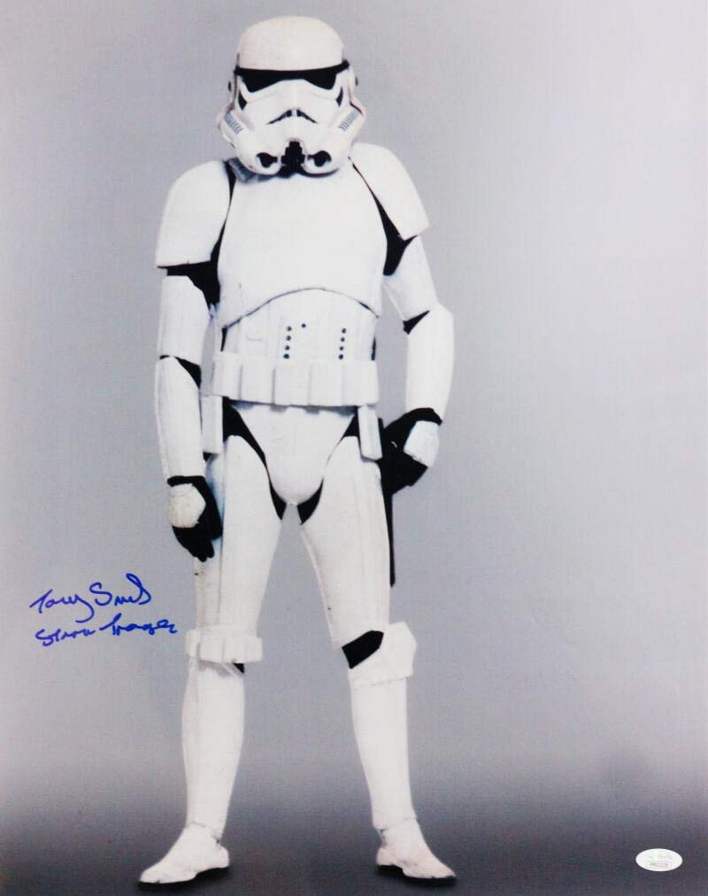 Tony Smart Autographed Full Body 16x20 Photo w/ Stormtrooper - JSA Auth *Blue